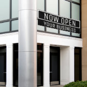 Black Now Open Banner (Äußeres Gebäude)