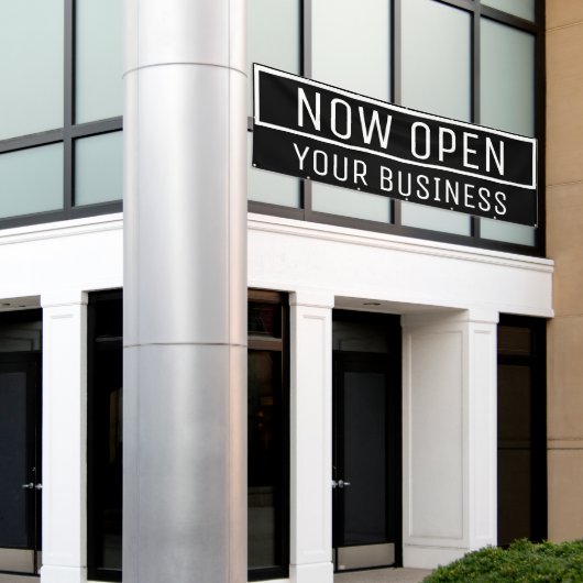 Black Now Open Banner (Äußeres Gebäude)