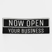 Black Now Open Banner (Horizontal)