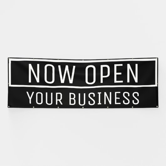 Black Now Open Banner (Horizontal)