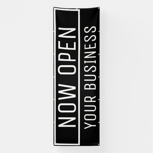 Black Now Open Banner (Vertikal)
