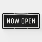 Black Now Open Banner (Horizontal)