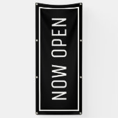 Black Now Open Banner (Vertikal)