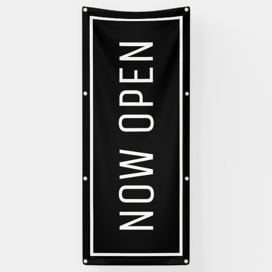 Black Now Open Banner (Vertikal)
