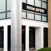 Black Now Open Banner (Äußeres Gebäude)