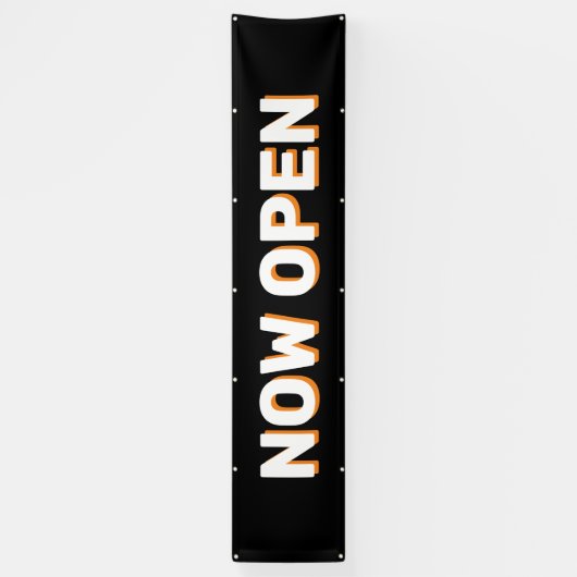 Black Now Open Banner (Vertikal)