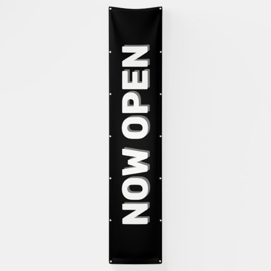 Black Now Open Banner (Vertikal)