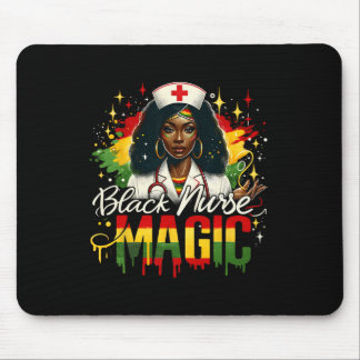 Black Nurse Afro Queen Black History Montag Black  Mousepad