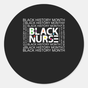 Black Nurse Black History Month (2) Runder Aufkleber