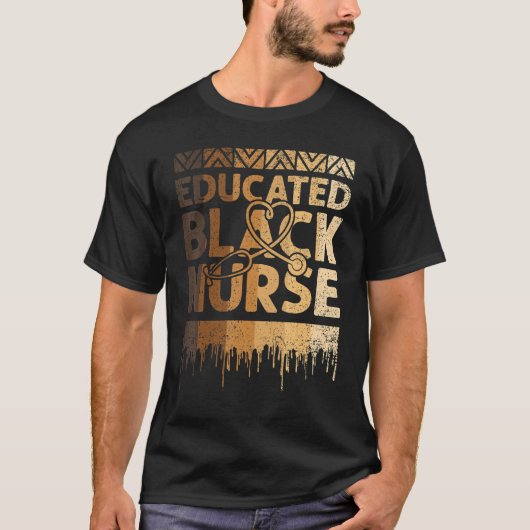 Black Nurse Black History Month BLM Melan T-Shirt (Vorderseite)
