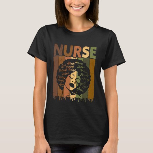 Black Nurse Black History Month Melanin Afro Women T-Shirt (Vorderseite)