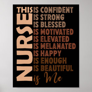 Black Nurse Black History Nurse Melanin Afro Frau Poster