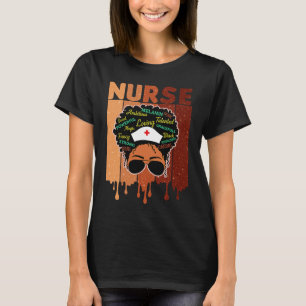 Black Nurse Girl African Melanin Niedlich Nurse T-Shirt