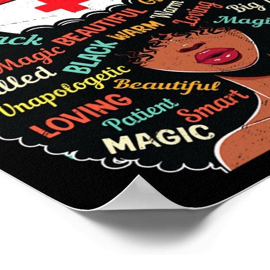 Black Nurse hoch entwickelt und wunderschön Melani Poster (Ecke)