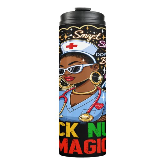 Black Nurse Magic: Klug, Dope, schön Thermosbecher (Vorderseite)