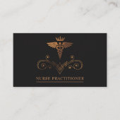 Black Nurse Practitioner Business Card Visitenkarte (Vorderseite)