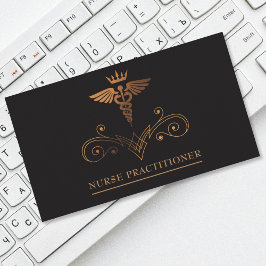 Black Nurse Practitioner Business Card Visitenkarte
