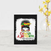 Black Nurse Practitioner Messy Bun Celebrate Junet Karte (Gelbe Blume)