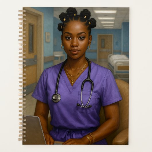 Black Nurse Yearly Planner Planer (Vorderseite)