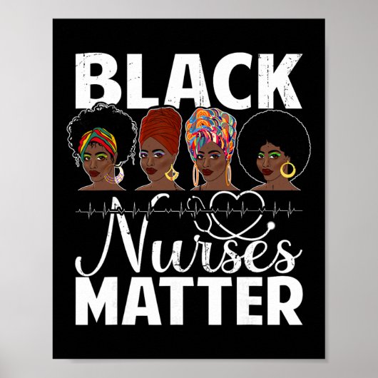 Black Nurses Problem - African American Afro Nurse Poster (Vorne)