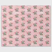 Black Nutcracker Ballerina Pink Holiday Paper Geschenkpapier (Flach)