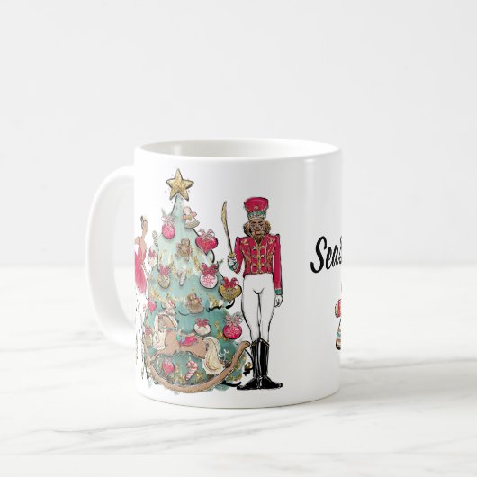 Black Nutcracker Ballet Weihnachts-Tasse Kaffeetasse (Vorderseite Links)