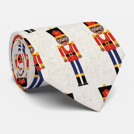 Black Nutcracker Christmas Neck Tie Krawatte (Gerollt)