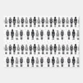 Black Nutcracker Christmas Wrapping Paper Geschenkpapier Set (Vorderseite 2)