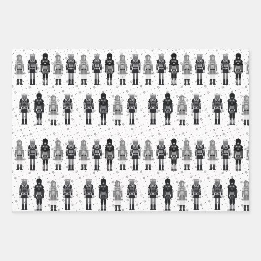Black Nutcracker Christmas Wrapping Paper Geschenkpapier Set (Vorderseite 2)
