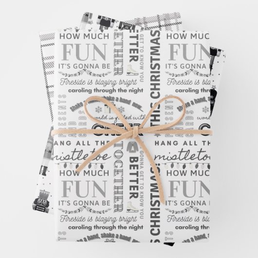 Black Nutcracker Christmas Wrapping Paper Geschenkpapier Set (Beispiel)