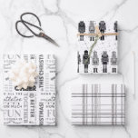 Black Nutcracker Christmas Wrapping Paper Geschenkpapier Set<br><div class="desc">Black Nutcracker family African American Christmas Wrapping Paper.  Simple lux design features black nutcrackers,  This Christmas words,  and a simplistic tartan plaid design.  Perfect for everyone!</div>