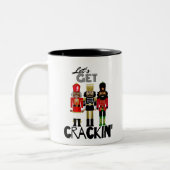 Black Nutcracker "Crackin" Geschenk Zweifarbige Tasse (Links)