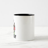 Black Nutcracker "Crackin" Geschenk Zweifarbige Tasse (Mittel)