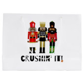 Black Nutcracker "Crushin' It" Geschenktasche Große Geschenktüte (Rückseite)