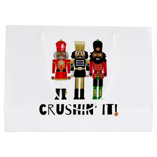 Black Nutcracker "Crushin' It" Geschenktasche Große Geschenktüte (Rückseite)