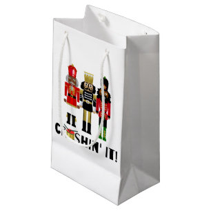 Black Nutcracker "Crushin' It" Geschenktasche mit Kleine Geschenktüte