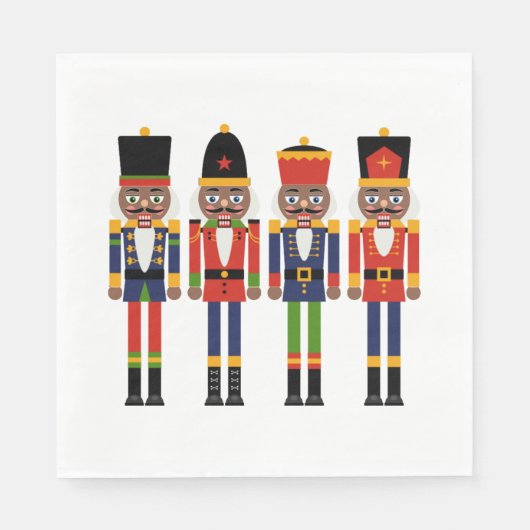 Black Nutcracker Paper Napkin Serviette (Vorderseite)