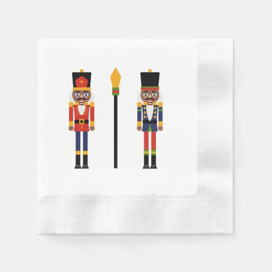 Black Nutcracker Paper Napkin Serviette (Vorderseite)