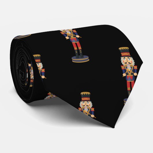 Black Nutcracker Red Soldier Christmas  Krawatte (Gerollt)