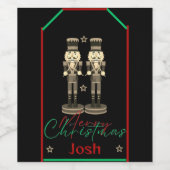 Black Nutcracker Soldier Name Weinetikett (Einzelnes Label)