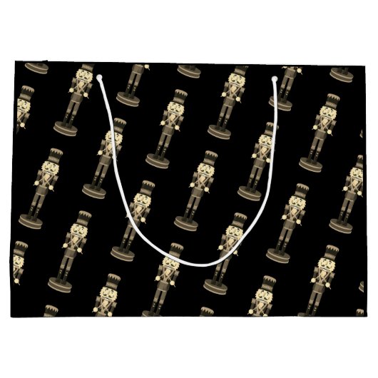 Black Nutcracker Soldier Weihnachten | Große Geschenktüte (Rückseite)