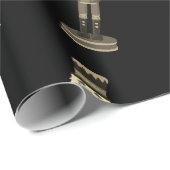 Black Nutcracker Soldier Weihnachtswrapping Paper Geschenkpapier (Rolleneckpunkt)