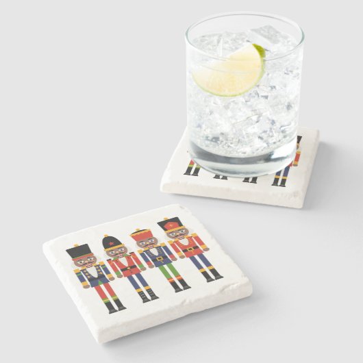 Black Nutcracker Stone Untersetzer (Seitenansicht)