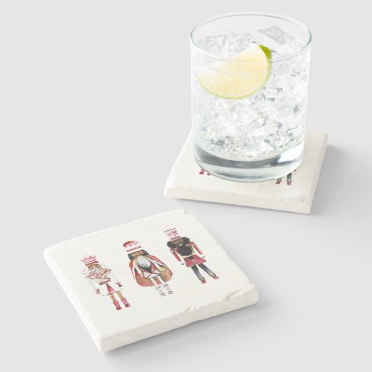 Black Nutcracker Stone Untersetzer (Seitenansicht)