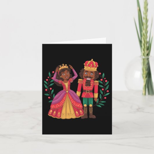 Black Nutcracker Sugar Plum Fairy Kwanzaa African Karte (Vorderseite)