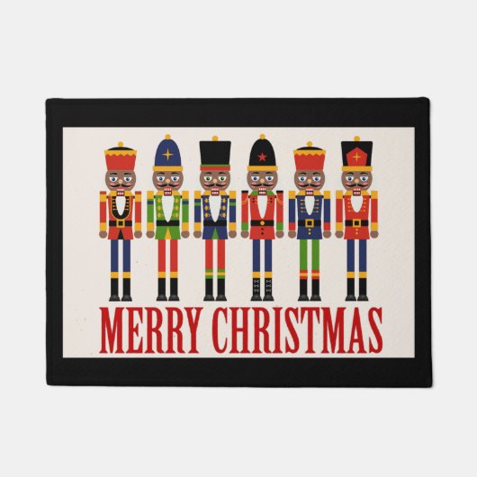 Black Nutcracker Weihnachtsmatte Fußmatte (Vorderseite)