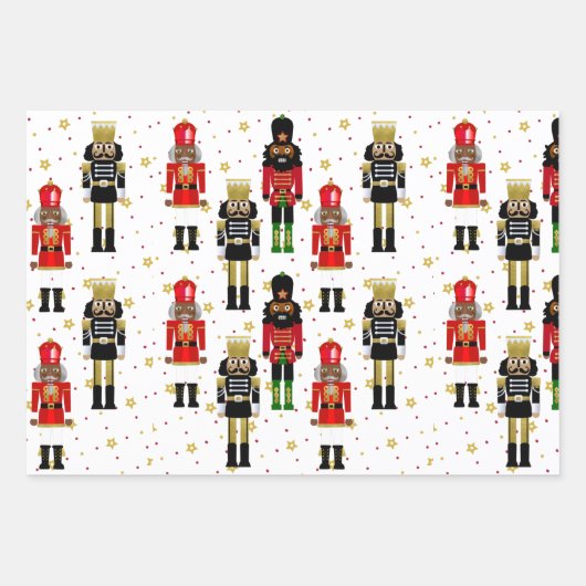 Black Nutcracker Weihnachtswrapping Paper Sheets Geschenkpapier Set (Vorderseite 2)