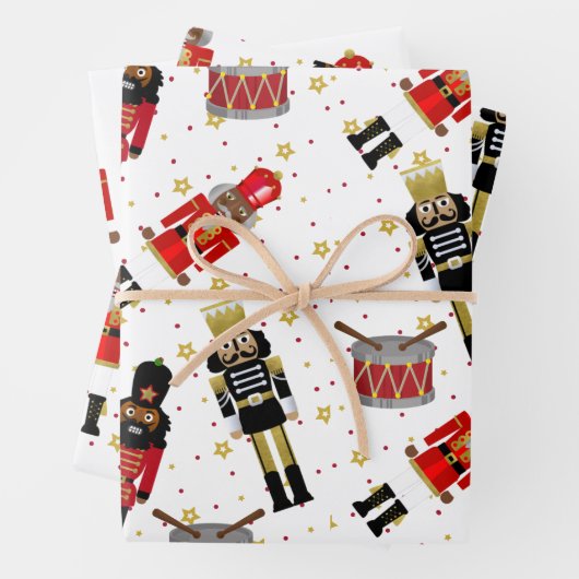 Black Nutcracker Weihnachtswrapping Paper Sheets Geschenkpapier Set (Beispiel)