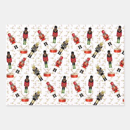 Black Nutcracker Weihnachtswrattschäfte Geschenkpapier Set (Vorderseite 2)