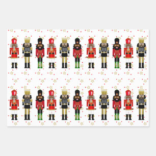 Black Nutcracker Weihnachtswrattschäfte Geschenkpapier Set